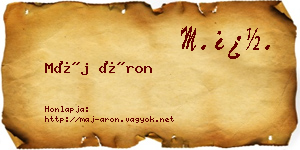 Máj Áron névjegykártya
